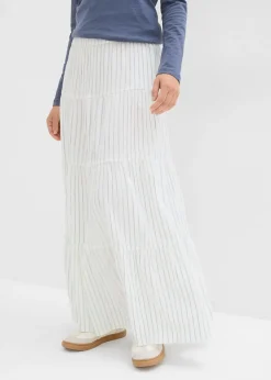 Femme bonprix Jupes|Jupe longue rayée, 100% coton
