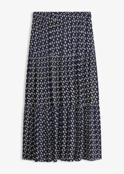 bonprix Jupe longue étagée en viscose texturée|Femme Jupes