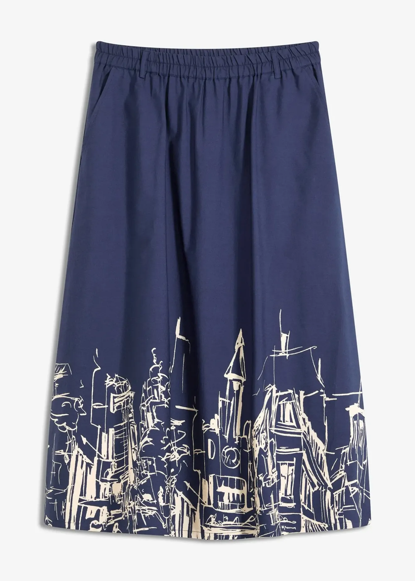 bonprix Jupe midi 100% coton|Femme Jupes