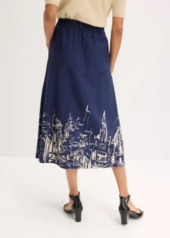 bonprix Jupe midi 100% coton|Femme Jupes