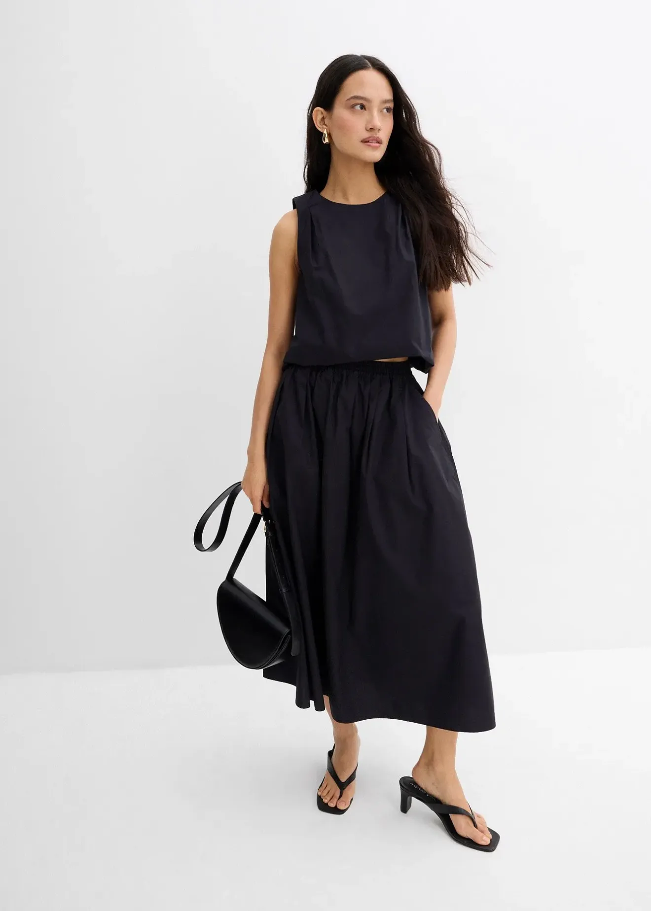 bonprix Jupe midi 100% coton|Femme Deux Pièces & Ensembles|Jupes