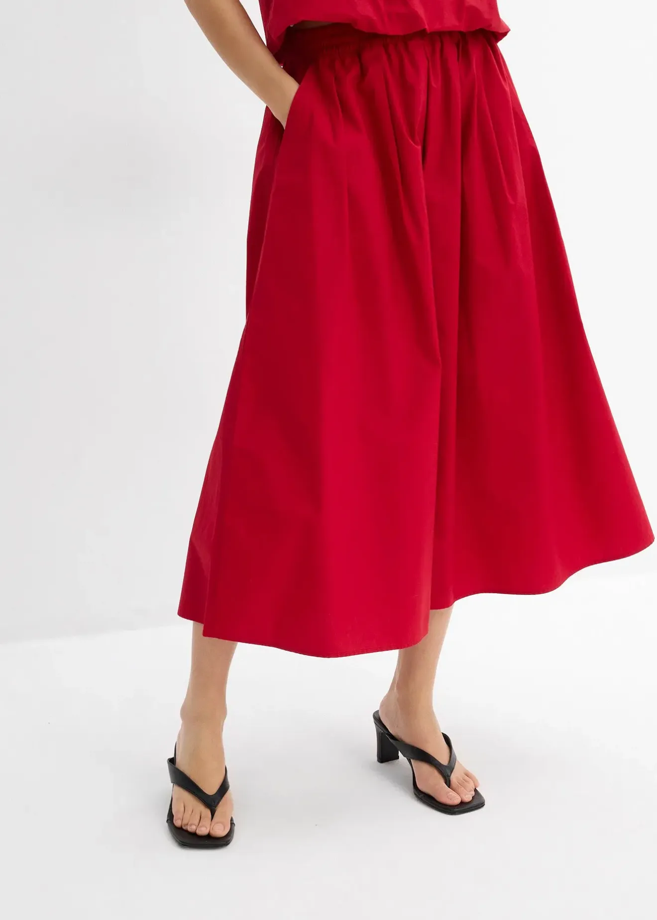 bonprix Jupe midi 100% coton|Femme Deux Pièces & Ensembles|Jupes