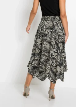 Femme bonprix Jupes|Jupe midi asymétrique 100% viscose