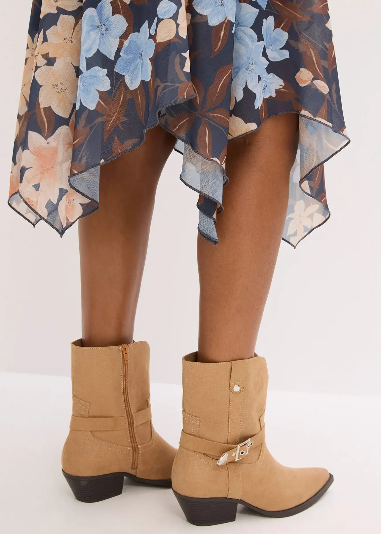 Femme bonprix Jupes|Jupe midi asymétrique en mousseline