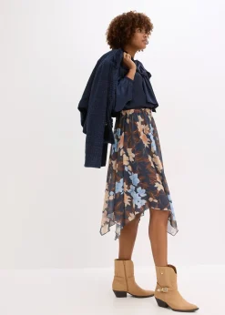 Femme bonprix Jupes|Jupe midi asymétrique en mousseline