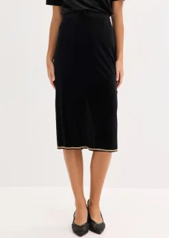 Femme bonprix Jupes|Jupe midi avec strass