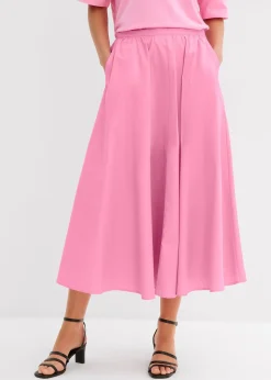 bonprix Jupe midi en coton extensible|Femme Jupes