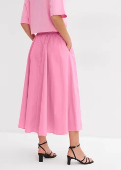 bonprix Jupe midi en coton extensible|Femme Jupes