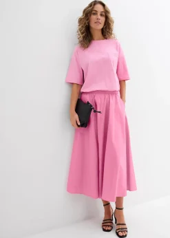 bonprix Jupe midi en coton extensible|Femme Jupes