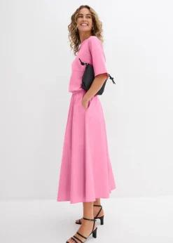 bonprix Jupe midi en coton extensible|Femme Jupes