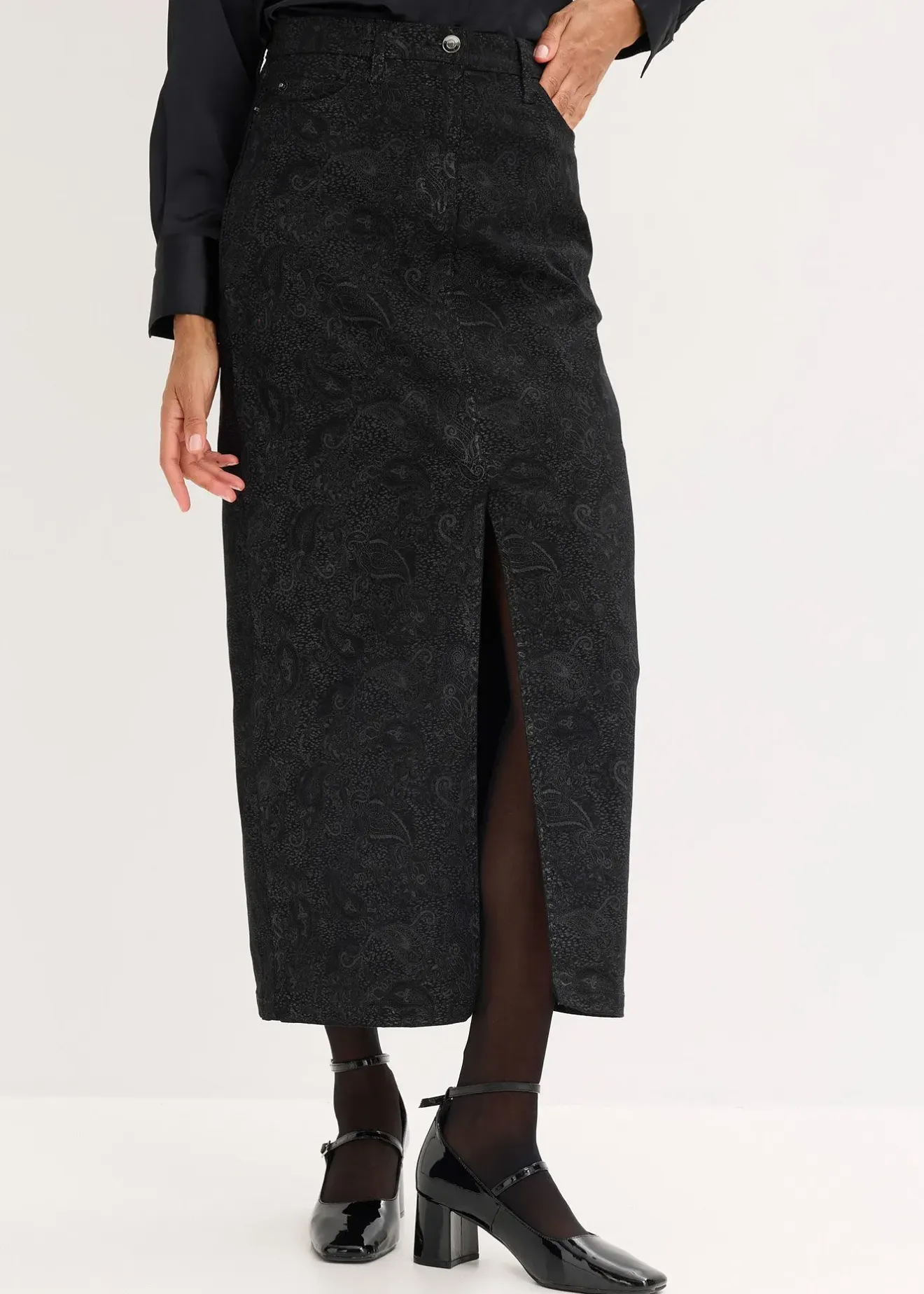 Femme bonprix Jupes|Jupe midi en coton extensible