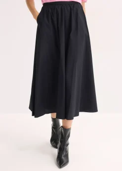 Femme bonprix Jupes|Jupe midi en coton extensible