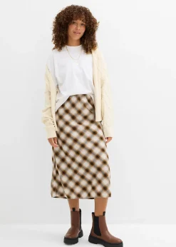 bonprix Jupe midi en flanelle 100% coton|Femme Jupes