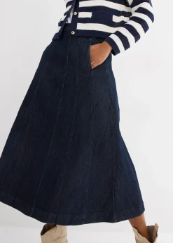 bonprix Jupe midi en jean|Femme Jupes