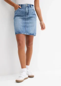 bonprix Jupe midi en jean, peu extensible|Femme Jupes