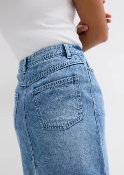 bonprix Jupe midi en jean, peu extensible|Femme Jupes