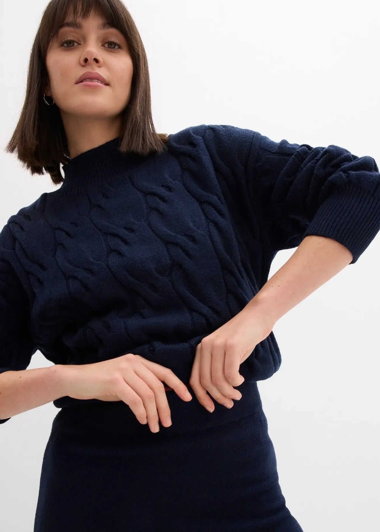 Femme bonprix Jupes|Jupe midi en maille douce