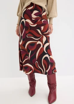 bonprix Jupe midi en satin fluide|Femme Jupes