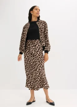 Femme bonprix Jupes|Jupe midi en satin fluide