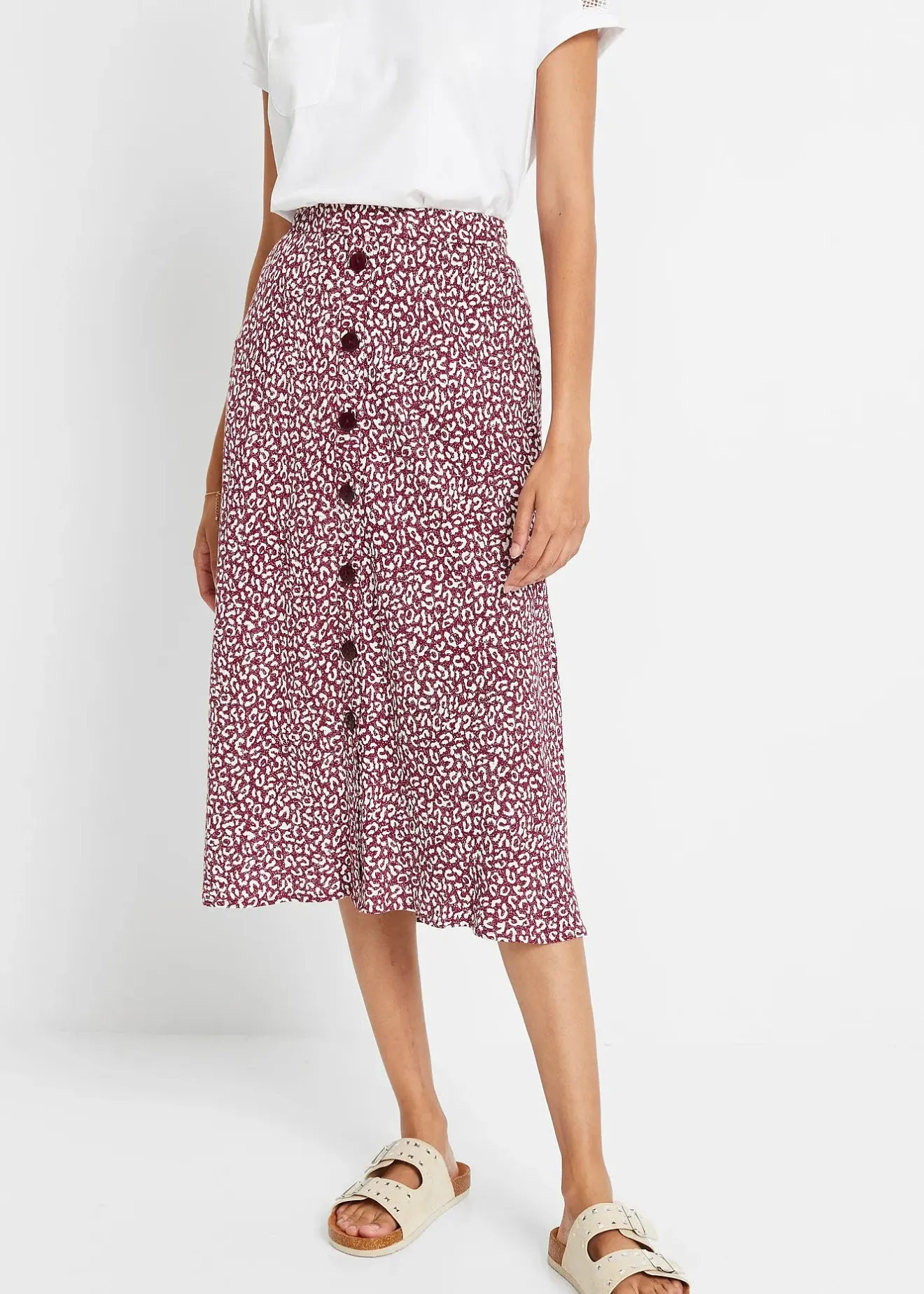 bonprix Jupe midi en viscose avec poches|Femme Jupes