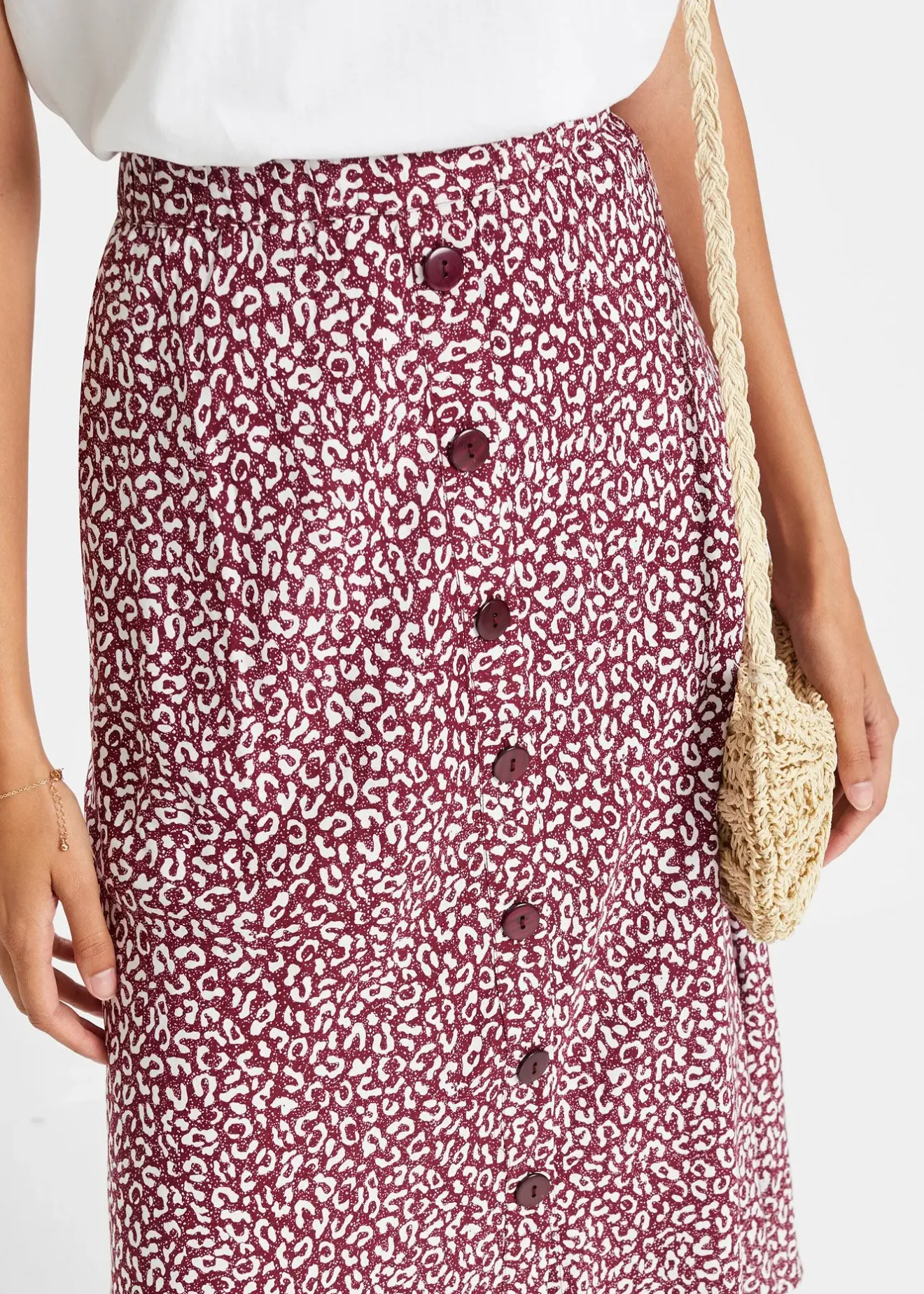 bonprix Jupe midi en viscose avec poches|Femme Jupes