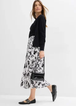 Femme bonprix Jupes|Jupe midi en viscose douce