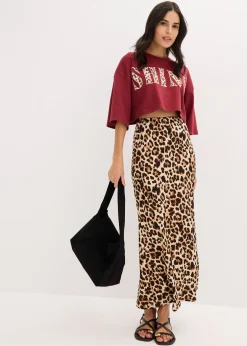 Femme bonprix Jupes|Jupe midi en viscose fluide