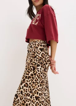 Femme bonprix Jupes|Jupe midi en viscose fluide