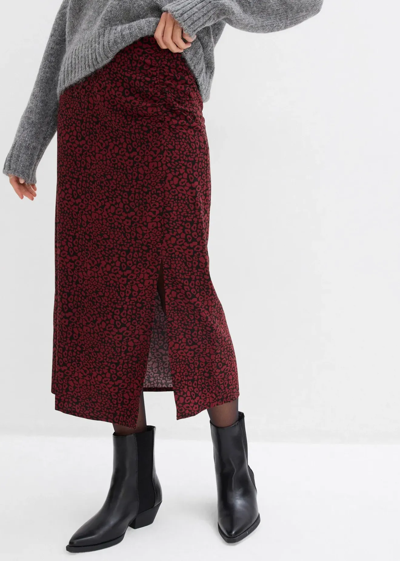 Femme bonprix Jupes|Jupe midi en viscose fluide