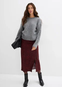 Femme bonprix Jupes|Jupe midi en viscose fluide