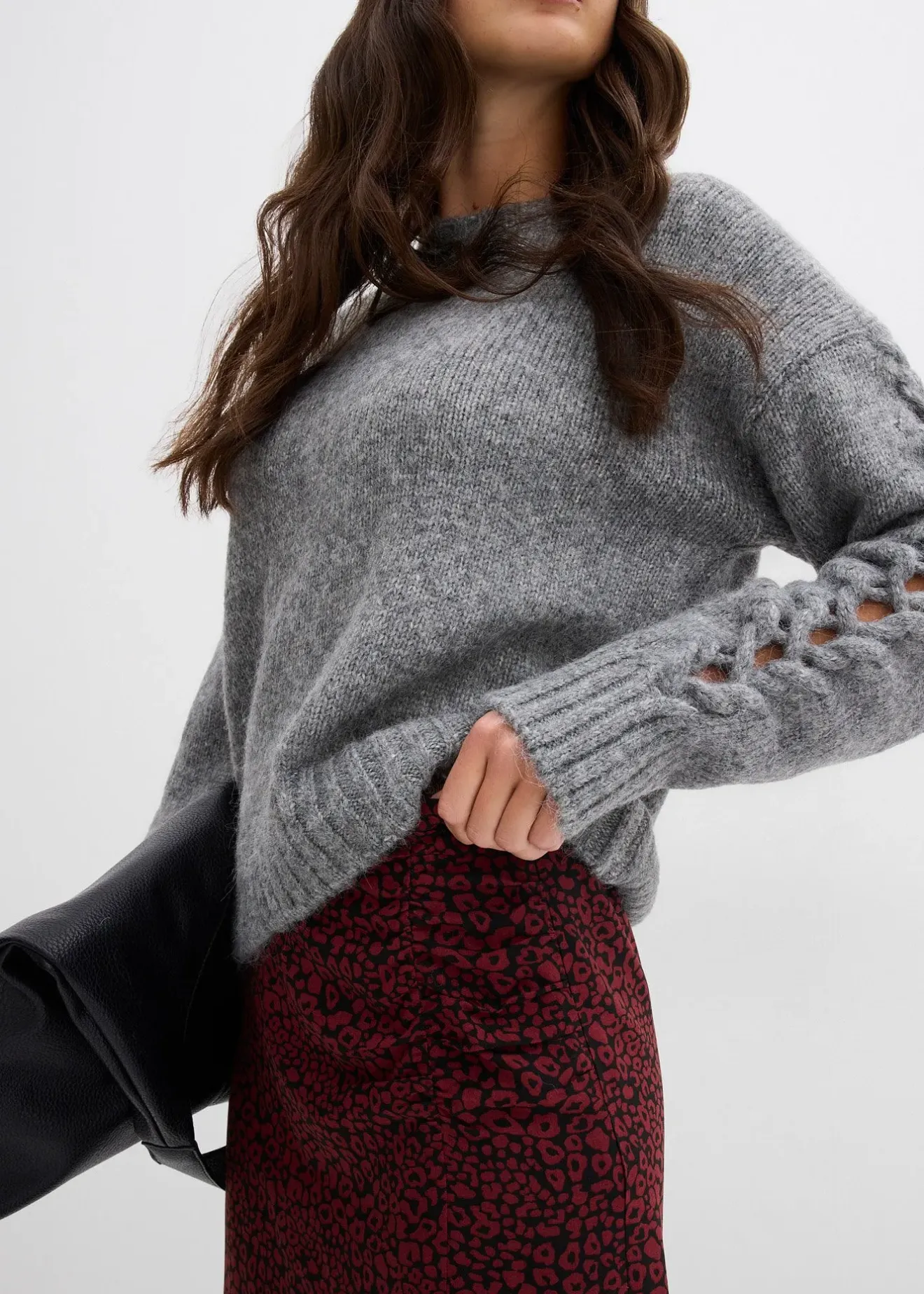 Femme bonprix Jupes|Jupe midi en viscose fluide