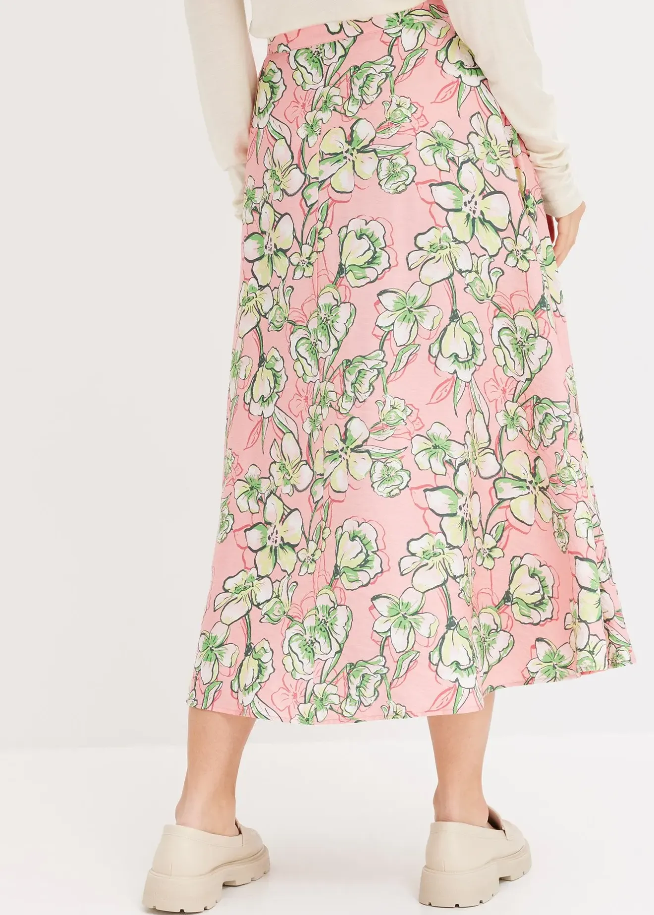 Femme bonprix Jupes|Jupe midi fluide en viscose mélangée