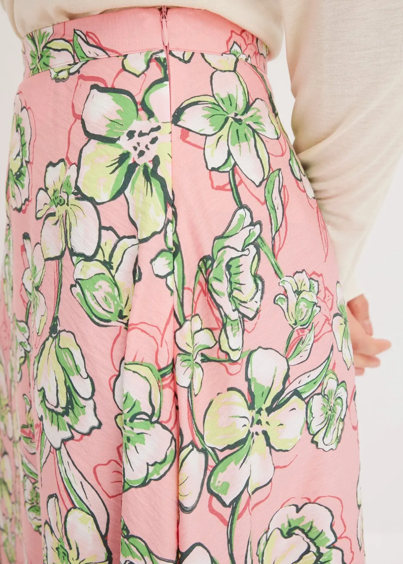 Femme bonprix Jupes|Jupe midi fluide en viscose mélangée