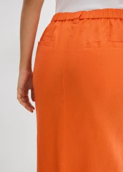 bonprix Jupe midi légère en lin mélangé|Femme Jupes