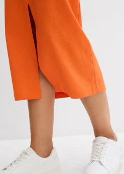 bonprix Jupe midi légère en lin mélangé|Femme Jupes