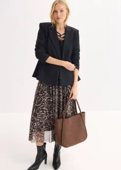 Femme bonprix Jupes|Jupe midi évasée en mesh