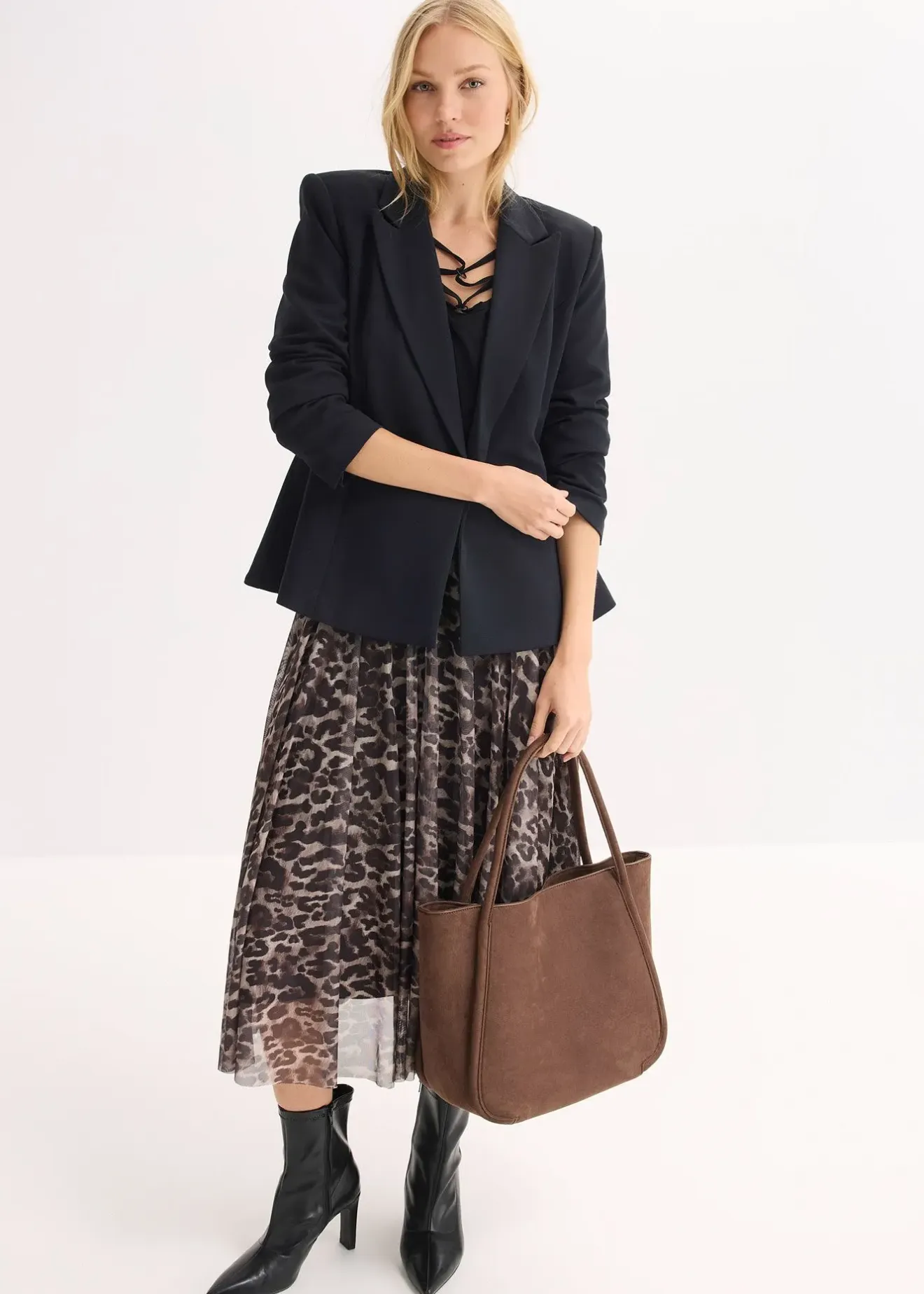 Femme bonprix Jupes|Jupe midi évasée en mesh