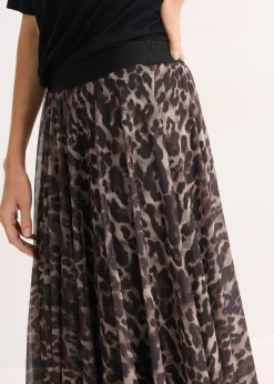 Femme bonprix Jupes|Jupe midi évasée en mesh