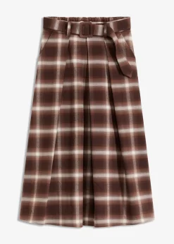 Femme bonprix Jupes|Jupe plissée à carreaux avec ceinture (ens. 2 pces)