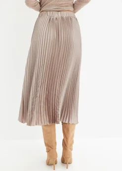 bonprix Jupe plissée en satin fin|Femme Jupes