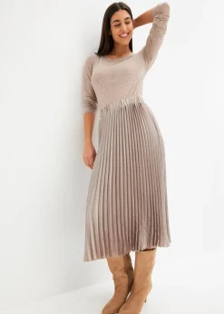 bonprix Jupe plissée en satin fin|Femme Jupes