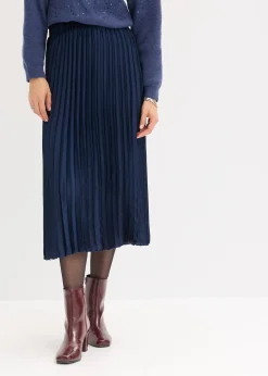 bonprix Jupe plissée en satin fin|Femme Jupes