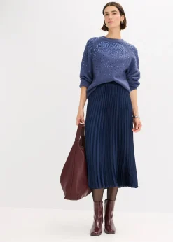 bonprix Jupe plissée en satin fin|Femme Jupes