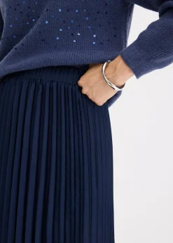 bonprix Jupe plissée en satin fin|Femme Jupes