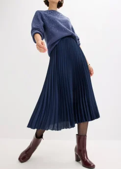 bonprix Jupe plissée en satin fin|Femme Jupes