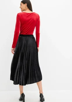 Femme bonprix Jupes|Jupe plissée en velours doux