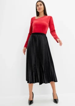 Femme bonprix Jupes|Jupe plissée en velours doux