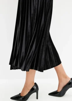 Femme bonprix Jupes|Jupe plissée en velours doux