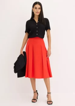 Femme bonprix Jupes|Jupe plissée en viscose mélangée