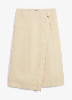 Femme bonprix Premium|Jupes|Jupe portefeuille 100 % lin